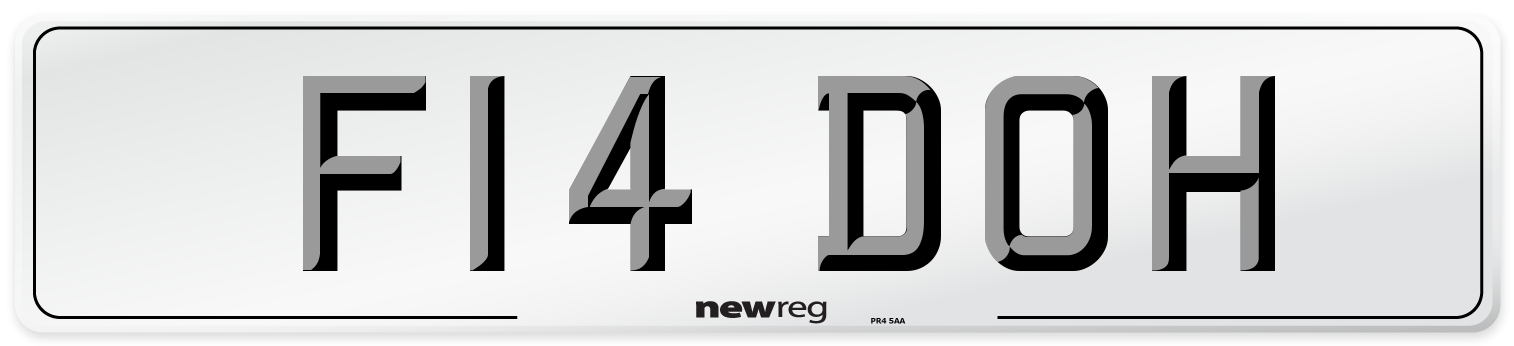 F14 DOH Number Plate from New Reg